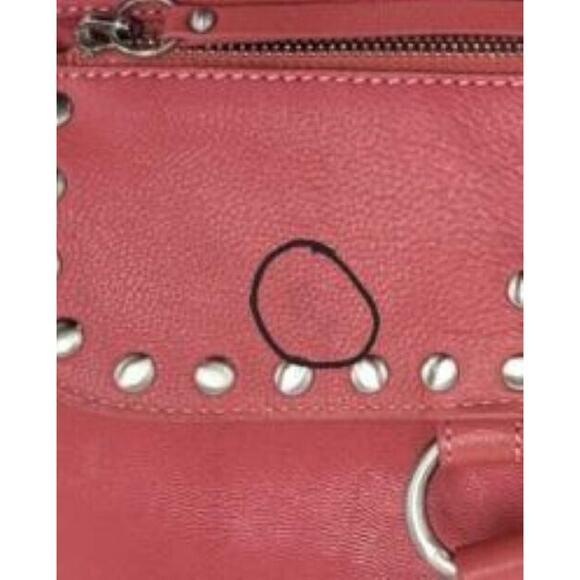 Sorial Pink Leather Studded Tote Bag Purse Designer Handbag Boho‎ Chic Spacious - Picture 10 of 10